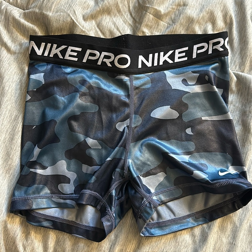 Blue Camo Nike Pro Shorts (Dri-Fit)
